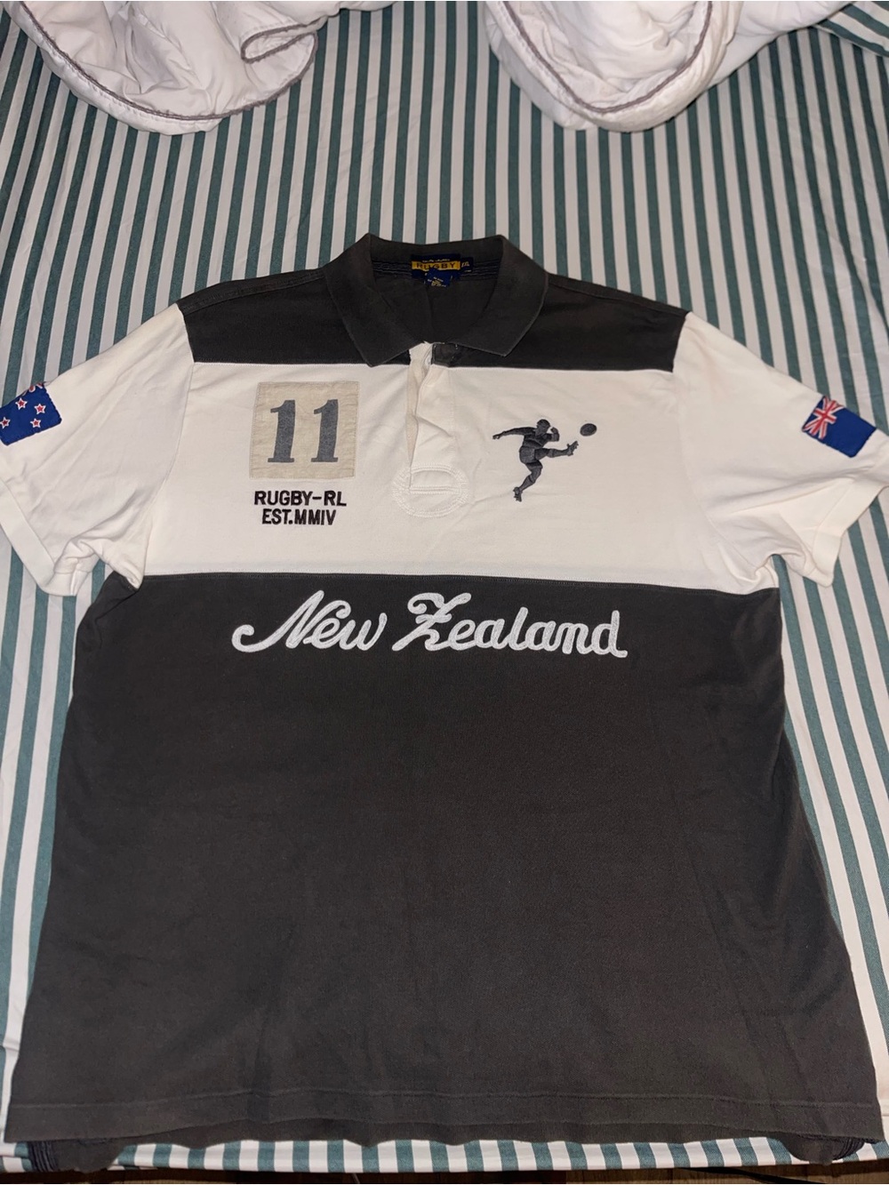 New Zealand Rugby Polo Shirt - Black & White